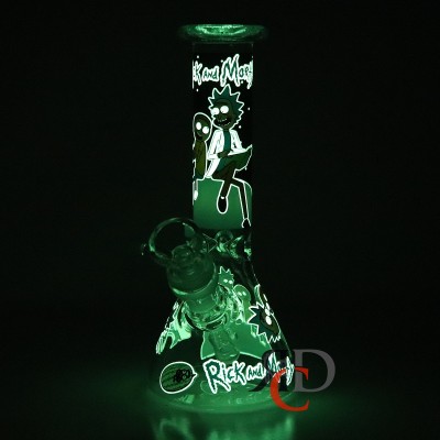 WATER PIPE BEAKER GLOW IN DARK WP10002 1CT
